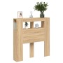 LED-Kopfteil aus Holzwerkstoff Sonoma-Eiche 100 x 18,5 x 103,5 cm von , Kopf- und Fußteile - Ref: Foro24-837332, Preis: 57,09...