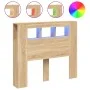 LED-Kopfteil aus Holzwerkstoff Sonoma-Eiche 120 x 18,5 x 103,5 cm von , Kopf- und Fußteile - Ref: Foro24-837339, Preis: 63,56...