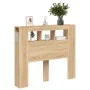 LED-Kopfteil aus Holzwerkstoff Sonoma-Eiche 120 x 18,5 x 103,5 cm von , Kopf- und Fußteile - Ref: Foro24-837339, Preis: 63,56...