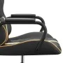 Silla gaming con masaje cuero sintético dorado y negro by , Gaming chairs - Ref: Foro24-345559, Price: 104,67 €, Discount: %