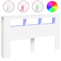 Cabecero con LED madera de ingeniería blanco 180x18,5x103,5 cm de , Cabeceros y pies de cama - Ref: Foro24-837358, Precio: 10...