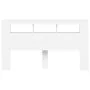 Headboard with LED white engineered wood 180x18.5x103.5 cm by , Headboards and footboards - Ref: Foro24-837358, Price: 102,37...