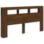 Oak brown engineered wood LED headboard 180x18.5x103.5 cm by , Headboards and footboards - Ref: Foro24-837364, Price: 101,31 ...