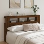 Oak brown engineered wood LED headboard 180x18.5x103.5 cm by , Headboards and footboards - Ref: Foro24-837364, Price: 101,31 ...