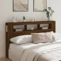 Oak brown engineered wood LED headboard 180x18.5x103.5 cm by , Headboards and footboards - Ref: Foro24-837364, Price: 101,31 ...