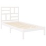 Estructura de cama sin colchón madera maciza blanco 90x200 cm
