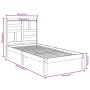 Estructura de cama sin colchón madera maciza blanco 90x200 cm