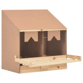 Chicken nesting box with 2 pine wood compartments 63x40x65cm by vidaXL, Egg incubators - Ref: Foro24-170651, Price: 74,74 €, ...