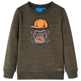 Kinder-Sweatshirt in dunklem Khaki-Melange, Größe 116. von , Kinder-T-Shirts - Ref: Foro24-13206, Preis: 13,23 €, Rabatt: %