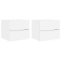 Mesitas de noche de pared con luces LED 2 unidades blanco by , Nightstands - Ref: Foro24-836813, Price: 82,58 €, Discount: %