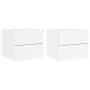 Mesitas de noche de pared con luces LED 2 unidades blanco de , Mesitas de noche - Ref: Foro24-836813, Precio: 81,26 €, Descue...