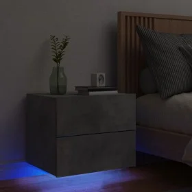 Mesita de noche de pared con luces LED gris hormigón by , Nightstands - Ref: Foro24-836818, Price: 53,76 €, Discount: %