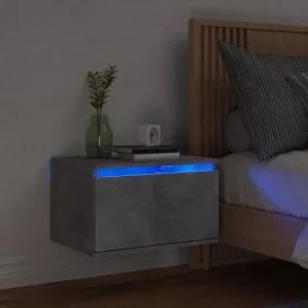 Mesita de noche de pared con luces LED gris hormigón by , Nightstands - Ref: Foro24-836832, Price: 41,61 €, Discount: %