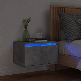 Wand-Nachttisch mit LED-Lichtern in Betongrau von , Nachttische - Ref: Foro24-836832, Preis: 37,87 €, Rabatt: %