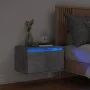Mesita de noche de pared con luces LED gris hormigón de , Mesitas de noche - Ref: Foro24-836832, Precio: 41,59 €, Descuento: %