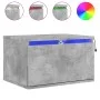 Mesita de noche de pared con luces LED gris hormigón de , Mesitas de noche - Ref: Foro24-836832, Precio: 41,59 €, Descuento: %