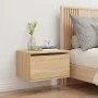 Mesita de noche de pared con luces LED roble Sonoma de , Mesitas de noche - Ref: Foro24-836830, Precio: 42,89 €, Descuento: %