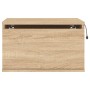 Mesita de noche de pared con luces LED roble Sonoma de , Mesitas de noche - Ref: Foro24-836830, Precio: 41,83 €, Descuento: %