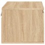 Mesita de noche de pared con luces LED roble Sonoma de , Mesitas de noche - Ref: Foro24-836830, Precio: 41,83 €, Descuento: %