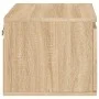 Mesita de noche de pared con luces LED roble Sonoma de , Mesitas de noche - Ref: Foro24-836830, Precio: 42,89 €, Descuento: %