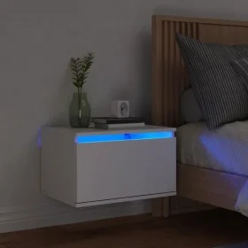 Mesita de noche de pared con luces LED blanco by , Nightstands - Ref: Foro24-836826, Price: 48,11 €, Discount: %