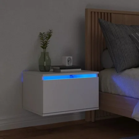 Wand-Nachttisch mit weißen LED-Lichtern von , Nachttische - Ref: Foro24-836826, Preis: 48,11 €, Rabatt: %