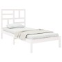 Estructura de cama sin colchón madera maciza blanco 100x200 cm