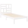 Estructura de cama sin colchón madera maciza blanco 100x200 cm