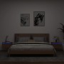 Mesitas de noche de pared con luces LED 2 unidades roble marrón by , Nightstands - Ref: Foro24-836839, Price: 71,95 €, Discou...