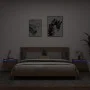 Mesitas de noche de pared con luces LED 2 unidades roble marrón de , Mesitas de noche - Ref: Foro24-836839, Precio: 70,48 €, ...