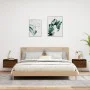 Mesitas de noche de pared con luces LED 2 unidades roble marrón de , Mesitas de noche - Ref: Foro24-836839, Precio: 70,48 €, ...