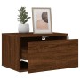 Mesitas de noche de pared con luces LED 2 unidades roble marrón by , Nightstands - Ref: Foro24-836839, Price: 71,95 €, Discou...