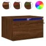 Wand-Nachttische mit LED-Lichtern, 2 Stück, in brauner Eiche. von , Nachttische - Ref: Foro24-836839, Preis: 71,41 €, Rabatt: %