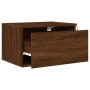 Mesitas de noche de pared con luces LED 2 unidades roble marrón by , Nightstands - Ref: Foro24-836839, Price: 71,95 €, Discou...
