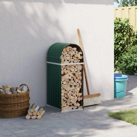 Leñero de acero galvanizado verde 40x45x100 cm by , Firewood bags and holders - Ref: Foro24-364537, Price: 48,74 €, Discount: %