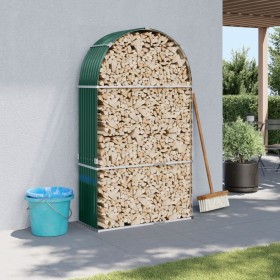 Leñero de acero galvanizado verde 120x45x210 cm by , Firewood bags and holders - Ref: Foro24-364542, Price: 64,66 €, Discount: %