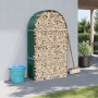 Grüner feuerverzinkter Stahlholzständer 120x45x210 cm von , Brennholztaschen und -halter - Ref: Foro24-364542, Preis: 64,66 €...