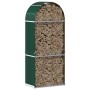 Grüner feuerverzinkter Stahlholzstapel 80x45x190 cm von , Brennholztaschen und -halter - Ref: Foro24-364540, Preis: 59,87 €, ...