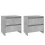 Mesitas de noche 2 uds madera de ingeniería gris hormigón de vidaXL, Mesitas de noche - Ref: Foro24-809854, Precio: 72,66 €, ...