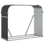 Grau-anthrazitfarbener feuerverzinkter Stahlholzständer 120x45x100 cm von , Brennholztaschen und -halter - Ref: Foro24-364563...