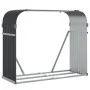 Grau-anthrazitfarbener feuerverzinkter Stahlholzständer 120x45x100 cm von , Brennholztaschen und -halter - Ref: Foro24-364563...