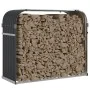 Grau-anthrazitfarbener feuerverzinkter Stahlholzständer 120x45x100 cm von , Brennholztaschen und -halter - Ref: Foro24-364563...