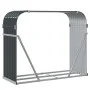 Grau-anthrazitfarbener feuerverzinkter Stahlholzständer 120x45x100 cm von , Brennholztaschen und -halter - Ref: Foro24-364563...