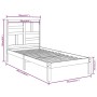 Estructura cama sin colchón madera maciza marrón miel 100x200cm