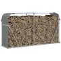 Leñero de acero galvanizado gris claro 180x45x100 cm de , Bolsas y soportes de leña - Ref: Foro24-364554, Precio: 54,47 €, De...