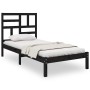 Estructura de cama sin colchón madera maciza negro 100x200 cm