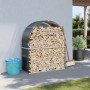 Grau-anthrazitfarbener feuerverzinkter Stahlholzstapel 120x45x140 cm von , Brennholztaschen und -halter - Ref: Foro24-364561,...
