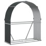 Grau-anthrazitfarbener feuerverzinkter Stahlholzstapel 120x45x140 cm von , Brennholztaschen und -halter - Ref: Foro24-364561,...