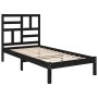 Estructura de cama sin colchón madera maciza negro 100x200 cm
