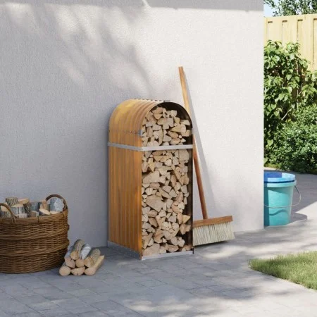 Leñero de acero galvanizado marrón claro 40x45x100 cm by , Firewood bags and holders - Ref: Foro24-364577, Price: 45,08 €, Di...